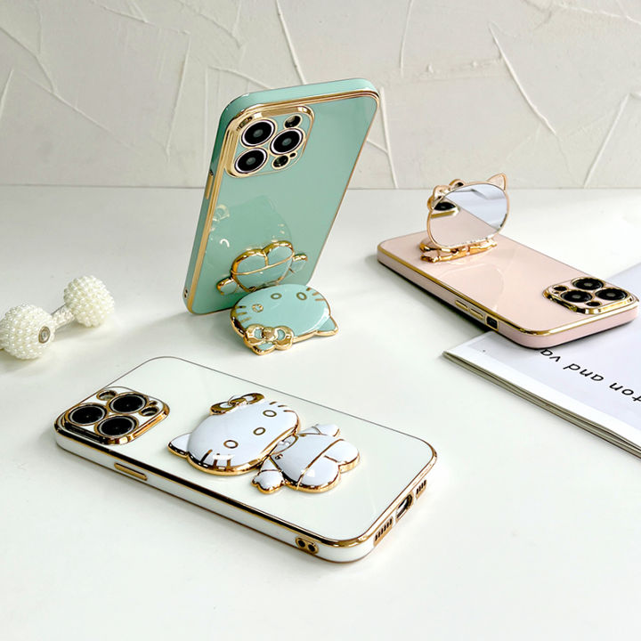 UCUC%20for%20Huawei%20Nova%203i%20/%20P%20Smart%20Plus%20Back%20Cover%20+%20kitty%20Mirror%20Holder%20Luxury%206D%20Plating%20Phone%20Case%20-%20Image%203