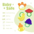 "Silicone Baby Teething Toys: Soothe Sore Gums with Freezer-Safe Teething Toy Set Featuring Unique Textures". 