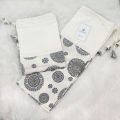Karvi Pure Cotton Grey Mandala Printed Bolsters Made In Nepal. 
