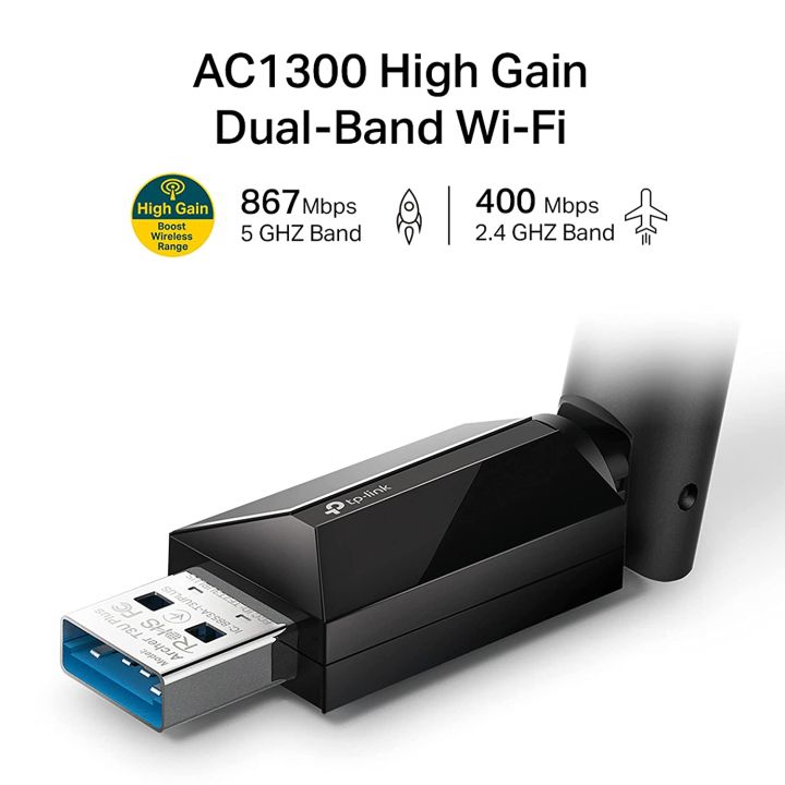 TP-Link%20Archer%20T3U%20Plus%20AC1300%20High%20Gain%20Wireless%20Dual%20Band%20USB%203.0%20Adapter%20Black%20-%20Image%207