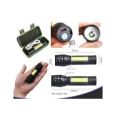 Portable LED Torch Flashlight USB Rechargeable Zoom Outdoor Camping Lamp. 