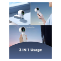 JAERBEE Portable Handheld Turbo Fan, 5 Gear Wind, Battery Operated, Up to 12 Working Hours, Hand Fan with Air Turbo Tech White. 
