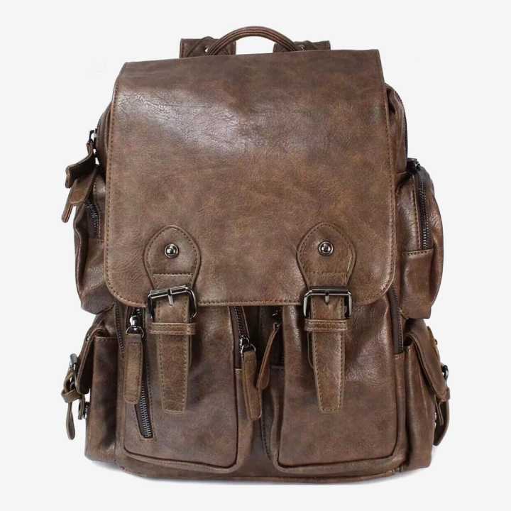 Coffee Leather Fashion Backpack For Men Women - Bags | Travel Bags For Men And Women | Backpack | Unisex