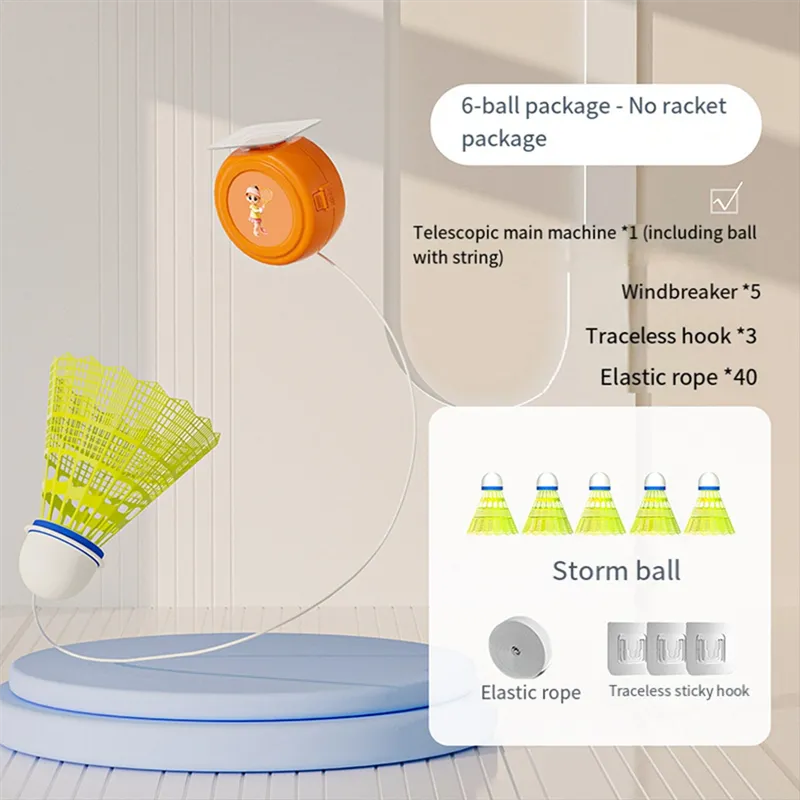 Badminton Trainer Set - 3 Stück Automatische Rücklaufgeräte Mit 40 Gummiseilen Für Zuhause