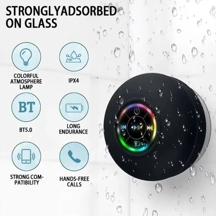 Speaker%20X4%20Waterproof%20N%20Portable%20Blue%20Vikefo%20Tooth%20Audio%20IPLED%20Light%20Bathroom%20Outdoor%20Large%20Suction%20Cup%20Can%20Be%20Attached%20To%20The%20Wall%20-%20Image%203