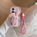 lthmy for VIVO Y36 5G case TPU silicone 3D cartoon plush doll cute shockproof soft case phone cover with lanyard. 