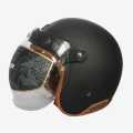 Axor jet Leather Half Face Single Visor ECE/DOT Certified Helmet. 