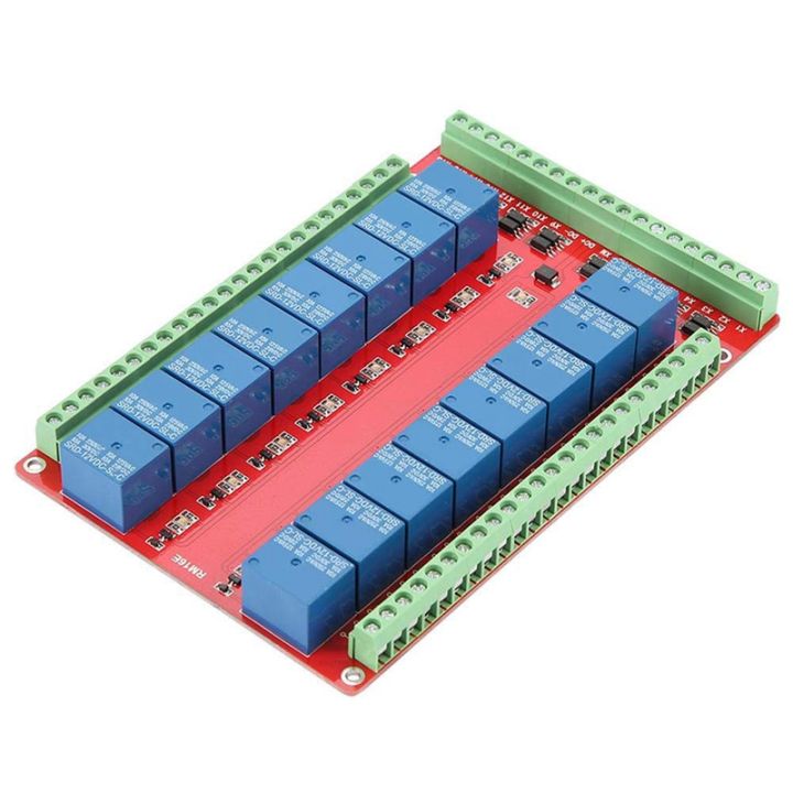16 Channel Relay Module, 2-Way Isolated Type Optocoupler Relay Module ...