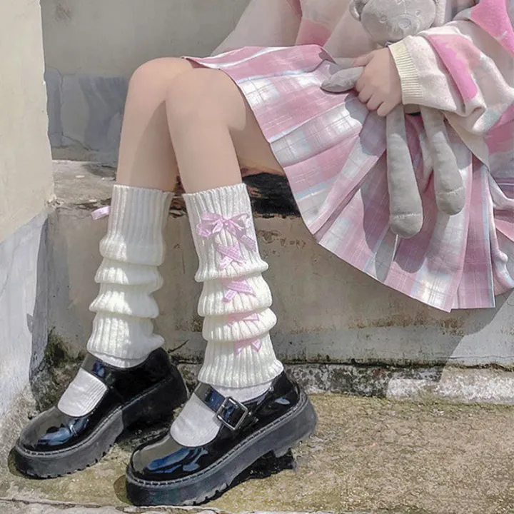 Woman%20Leg%20Warmers%20Autumn%20And%20Winter%20Ribbon%20Lolita%20Black%20Knee%20Warmers%20Long%20Socks%20DIANGUI%20-%20Image%208