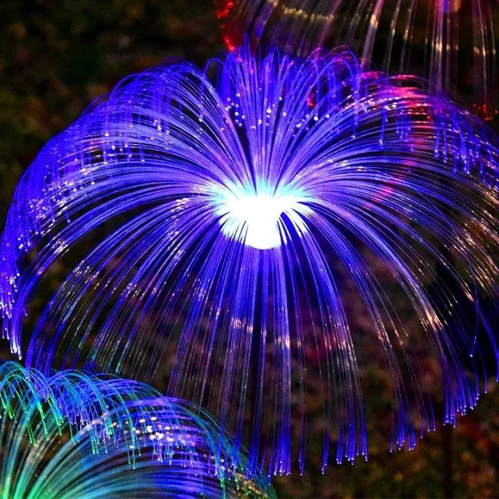Led Solar Lights Garden Decoration Colorful Fiber Optic Jellyfish ...