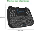 Mt08 Mini 2.4Ghz Wireless Keyboard With Touchpad Mouse Rainbow Backlight. 