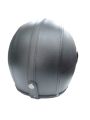 TNS Black Leather Jet Helmet. 