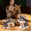 Mosbeha Birthday Present Plush Toy Adorable Lifelike Husky Dog Plush Toy Perfect Bedroom Living Room or Office Decoration Soft for Kids. 