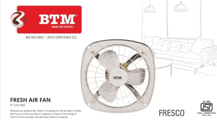 Exhaust Fan 12 Inches All Metal Body For Restaurants And Hotels Large Size