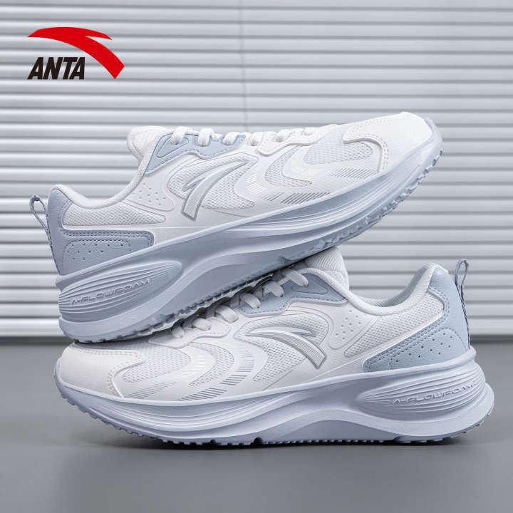 Anta Feichi Running Flagship Lightweight Mesh Breathable Soft Sole Shock Absorption Leather Womens Sports Casual Shoes