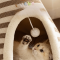 Soft Closed Pet Tent House Detachable with Mat Plush Cat Nest Small Puppy House Cat. 