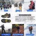 Outdoor Non-Slip Ice Snow Grips Cleat Crampons over Shoe/Boot Traction Cleat Slip-on Stretch Footwear Black (M). 