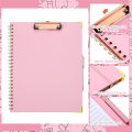 ARELENE Refillable Notepad Ballpoint Pen Set,5Dividers with 10 Storage Pockets Clipboard Binder Crystal Diamond Pen for School B. 