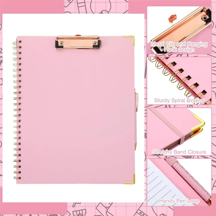 ARELENE%20Refillable%20Notepad%20Ballpoint%20Pen%20Set,5Dividers%20with%2010%20Storage%20Pockets%20Clipboard%20Binder%20Crystal%20Diamond%20Pen%20for%20School%20B%20-%20Image%207