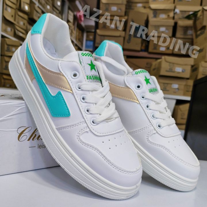 Korean%20White%20Sneaker%20Golden%20Sea%20Green%20for%20Women%20-%20Image%209