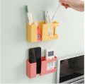 Double Layer Wall Mounted Organizer Box Punch Free TV Remote Control Storage Phone Plug Wall Holder Charging Multifunction Hooks. 