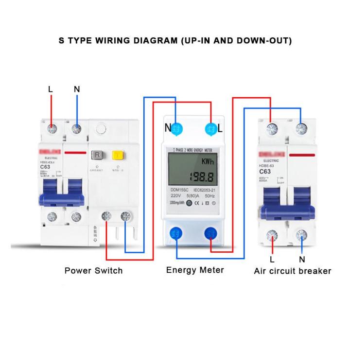 Single%20Phase%20DIN-Rail%20Energy%20Meter%205-60A%20220V%2050Hz%20Electronic%20KWh%20Meter/Sub%20meter%20with%20LCD%20Digital%20Display%20-%20Image%202