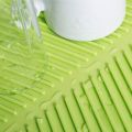 Drain Rack Silicone Dish Drainer Tray Large Sink Drying Rack Worktop Organizer Drying Rack for Dishes Tableware Green. 