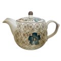 500ml Flower Printed Ceramic Teapot with Stainless Steel Strainer. 