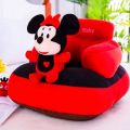 Cute Mickey Mouse Design Baby Sofa Seat Plush Cushion Sofa Cum Bed and Soft Rocking Chair for Kids (Red). 