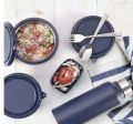 Oliveware Teso Pro Lunch Box With Three Stainless Steel Containers ,Steel Spoon And  Fork, Insulated Fabric Bag ,Microwave Safe. 