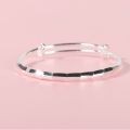 【Hottest Trends】New cupronickel silver plated lucky push-pull bracelet girls simple solid lucky ethnic style bracelet for girlfriends. 