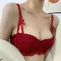 Bizzy 1/2 Half Cup Bras For Women Plus Size Lingerie Red Thin Underwear Cotton Push Up Balconette Bra Top Black White A B C D Cup. 