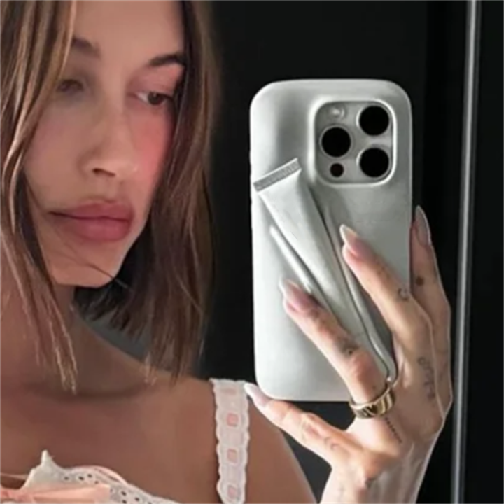 Luxury 3D Lip Gloss Make-up Phone Case For iPhone 15 14 13 12 11 Pro Max Plus INS Hailey Cute Lovely Lens Protection Soft Cover