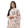 Cream And Light Grey Colour Dhaka Printed Pasmina Shawl For Women. 