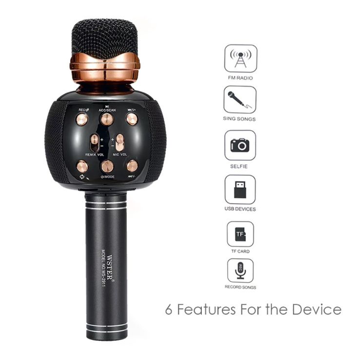 Bluetooth Wireless Condenser Magic Microphone Karaoke Mobile Phone Player MIC Speaker Music Recording (Multicolor)