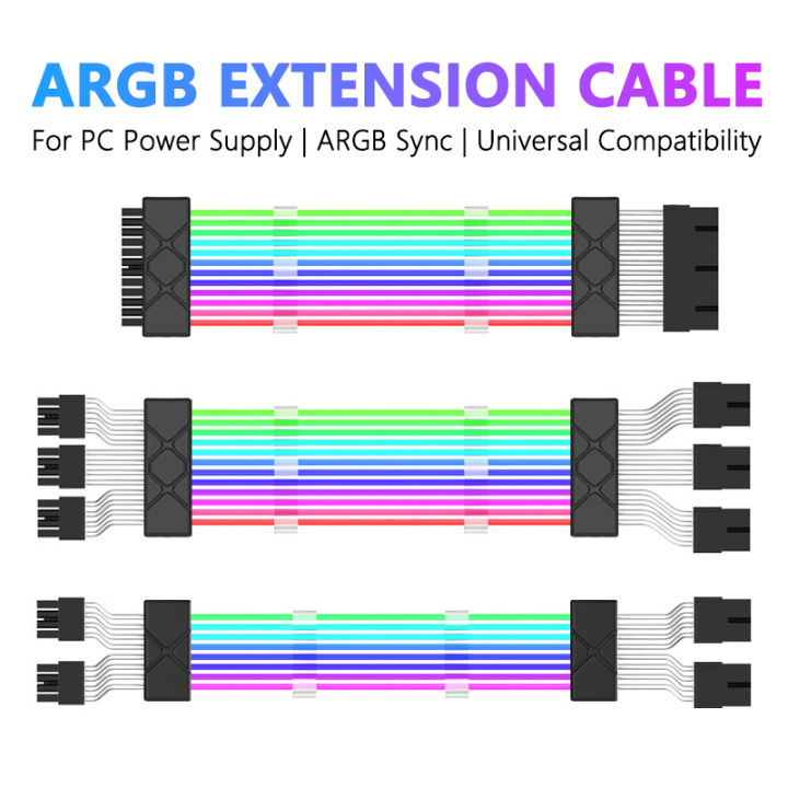 Cable%20ModuleRGBE-PCIGPUVGA%20Kit%20Extension%20Cord%20PSU%20Sync%20ARGBComputerJumpeak18AWG%20Power%20Supply%20ATX24PIN8PIN6PinPC%20-%20Image%202