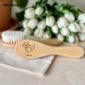 Wenefang Personalised Animal Print Baby Hair Brush Custom Name Infant Hairbrush Baby Shower Gift Toddler Wooden Engraved Hairbrush. 