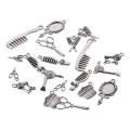 60pcs Durable Alloy Hairdresser Charms Sliver Mixed Styles Scissor Comb Mirror Pendants Barber Shop Tool Jewelry Findings for DIY Crafts. 
