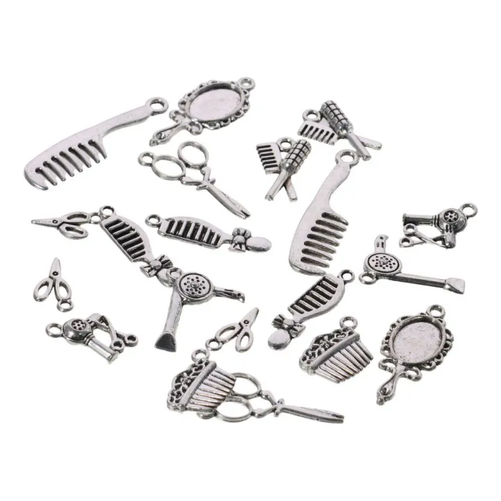 60pcs%20Durable%20Alloy%20Hairdresser%20Charms%20Sliver%20Mixed%20Styles%20Scissor%20Comb%20Mirror%20Pendants%20Barber%20Shop%20Tool%20Jewelry%20Findings%20for%20DIY%20Crafts%20-%20Image%204