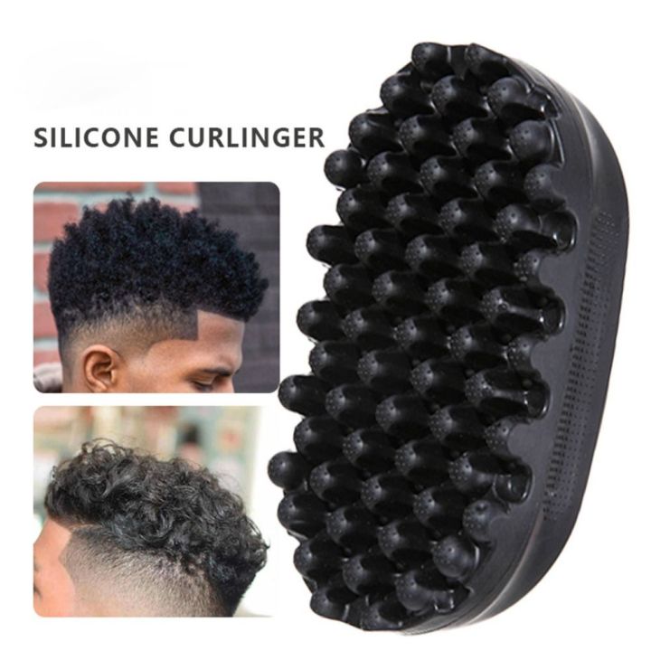 Hair Portable Curling Spray Twist Styling Brush Curl Silicone Brush Edge Creative Gift Sales promotion Silicone Edge Groove Design Soft Air Buffered Silicone 2 in 1 Brush for Knitting