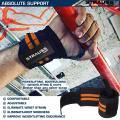 STRAUSS Cotton Wrist Wrap Band with Thumb Loop Straps & Closures | Adjustable & Breathable Material | Gym Accessories for Weightlifting, Workouts & Strength Training | Powerful Velcro (Black & Orange). 