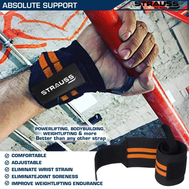 STRAUSS%20Cotton%20Wrist%20Wrap%20Band%20with%20Thumb%20Loop%20Straps%20&%20Closures%20%7C%20Adjustable%20&%20Breathable%20Material%20%7C%20Gym%20Accessories%20for%20Weightlifting,%20Workouts%20&%20Strength%20Training%20%7C%20Powerful%20Velcro%20(Black%20&%20Orange)%20-%20Image%209