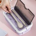 Microwave Safe 1100ml Double Layer Leak Proof Lunch Box With Spoon And Chopstick. 
