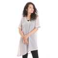White Chiffon V-neck Long Tops For Women. 