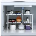 2 Layer Under Sink Expandable Shelf Organizer Rack Storage Kitchen Tool Holders. 