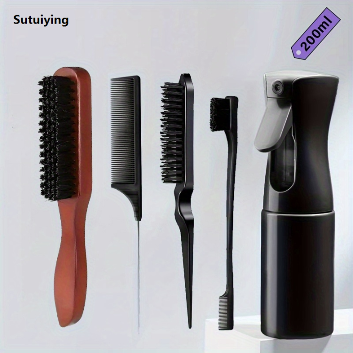 Sutuiying%206pcs%20Wooden%20Comb%20Set%20with%20Bamboo%20Handles%20-%20Boar%20Bristle%20Teasing%20Profesional%20Smoothing%20Combs%20men%20Bottle%20Perfect%20for%20Slicked%20Back%20Hairstyles%20-%20Image%206
