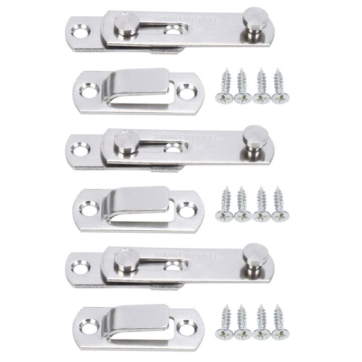 JAERBEE 3X Hasp Latch METAL Hasp Latch Lock Sliding Door Lock for Window Cabinet Fitting