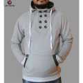 Grey 8 Buttoned Korean Style Hoodie Warm Premium Fur Inside - Fashion | Hoodies For Men | Men's Wear. 