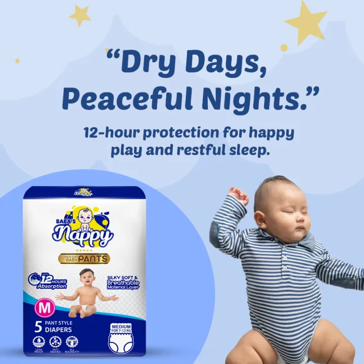 Baba's%20Nappy%20Baby%20Pull%20Up%20Diaper%20Small%20Pack,%20Medium%20Pack%20of%205%20pcs%20(Set%20of%205)%20-%20Image%204