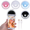 Rechargeable Portable Selfie Ring Light for Camera Phone Light LED Flash RK12. 
